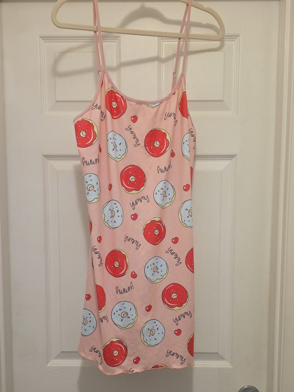 Ekouaer Women’s Pink Donut Print Slip Nightgown